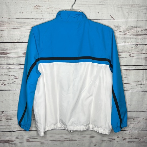 Retro Reebok Men's Full Zip Windbreaker Jacket White Blue Sz XL! - Picture 6 of 6